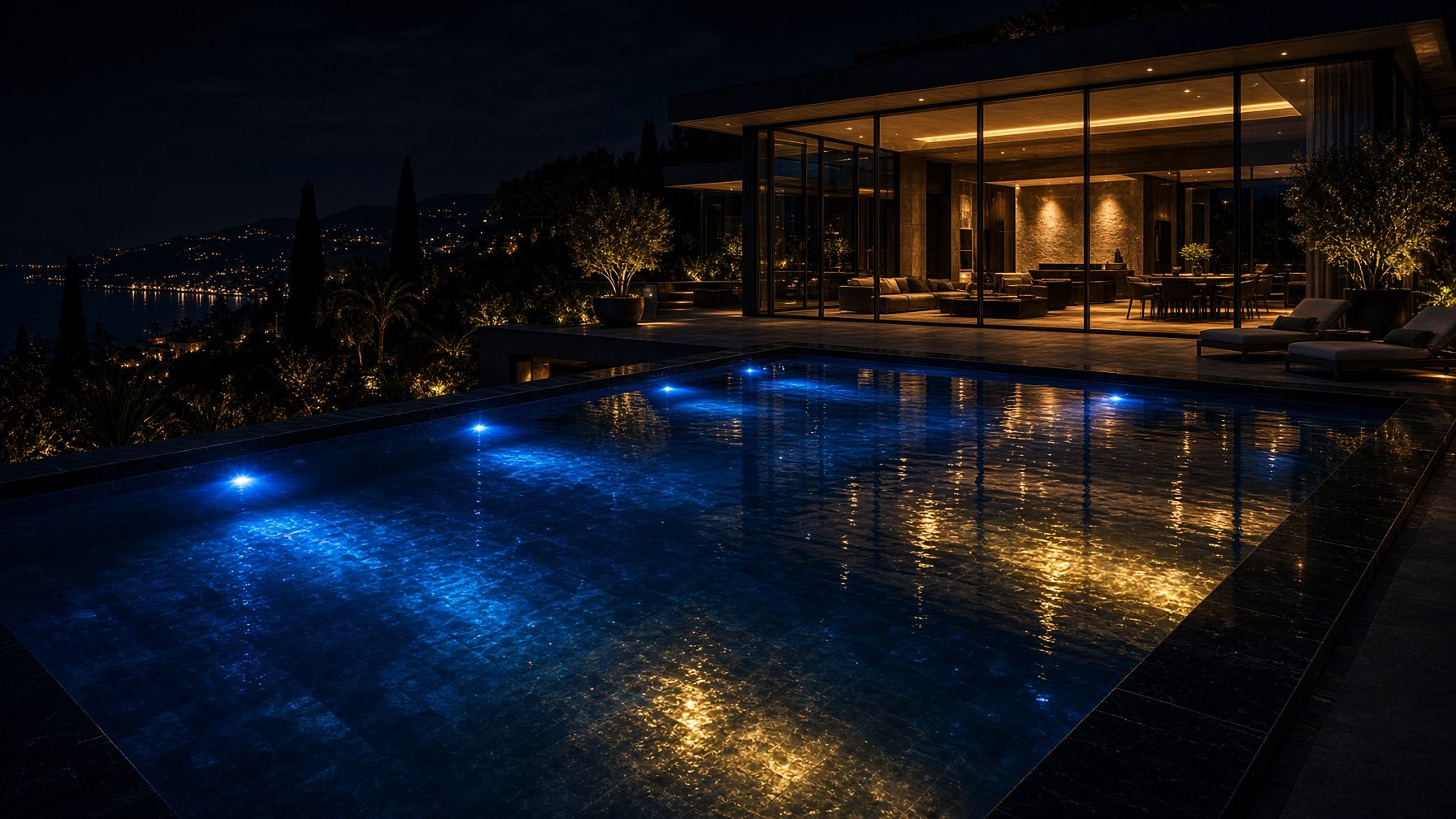 Oasis Nocturne — Éclairage LED — Granit noir